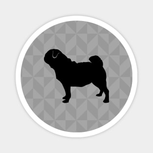 Pug Dog Lover Gift - Scandi Geometric Silhouette Magnet